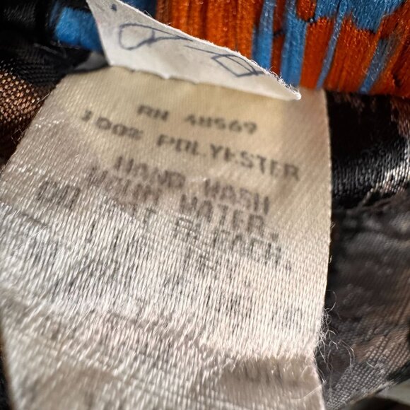 2/$18 SALE! Smocked Satin Dress Size Small Abstract Modest Artsy USA‎ Vintage - Picture 5 of 9